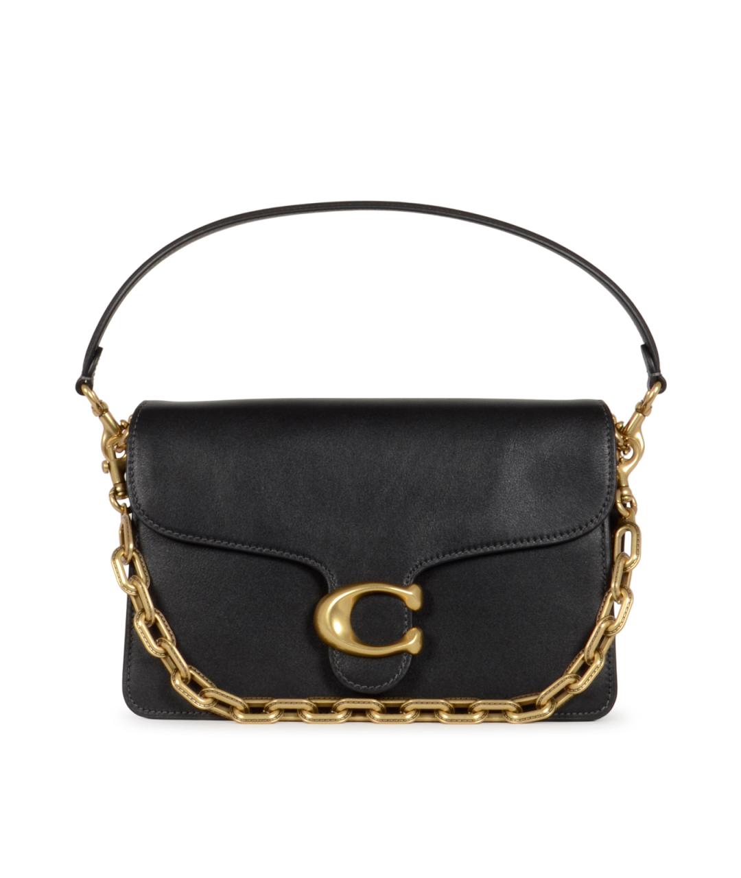 COACH Черная кожаная сумка через плечо, фото 1
