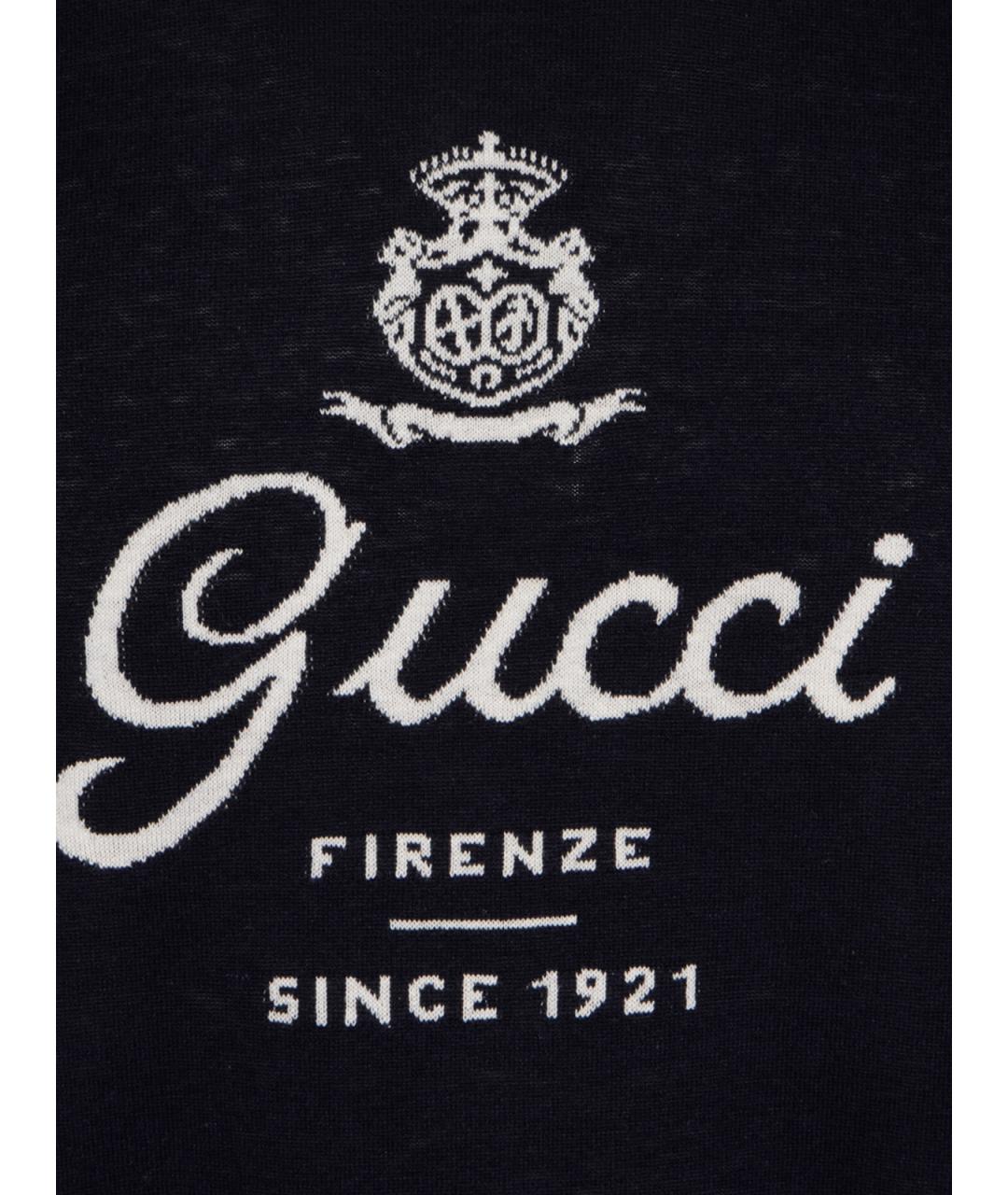 GUCCI Темно-синий шерстяной джемпер / свитер, фото 3