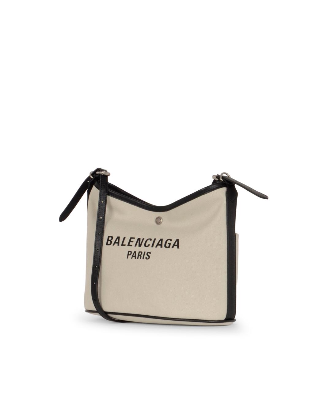 BALENCIAGA Бежевая тканевая сумка через плечо, фото 2