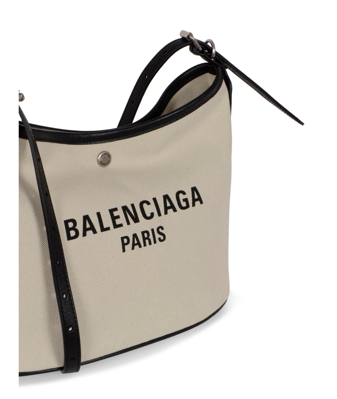 BALENCIAGA Бежевая тканевая сумка через плечо, фото 4