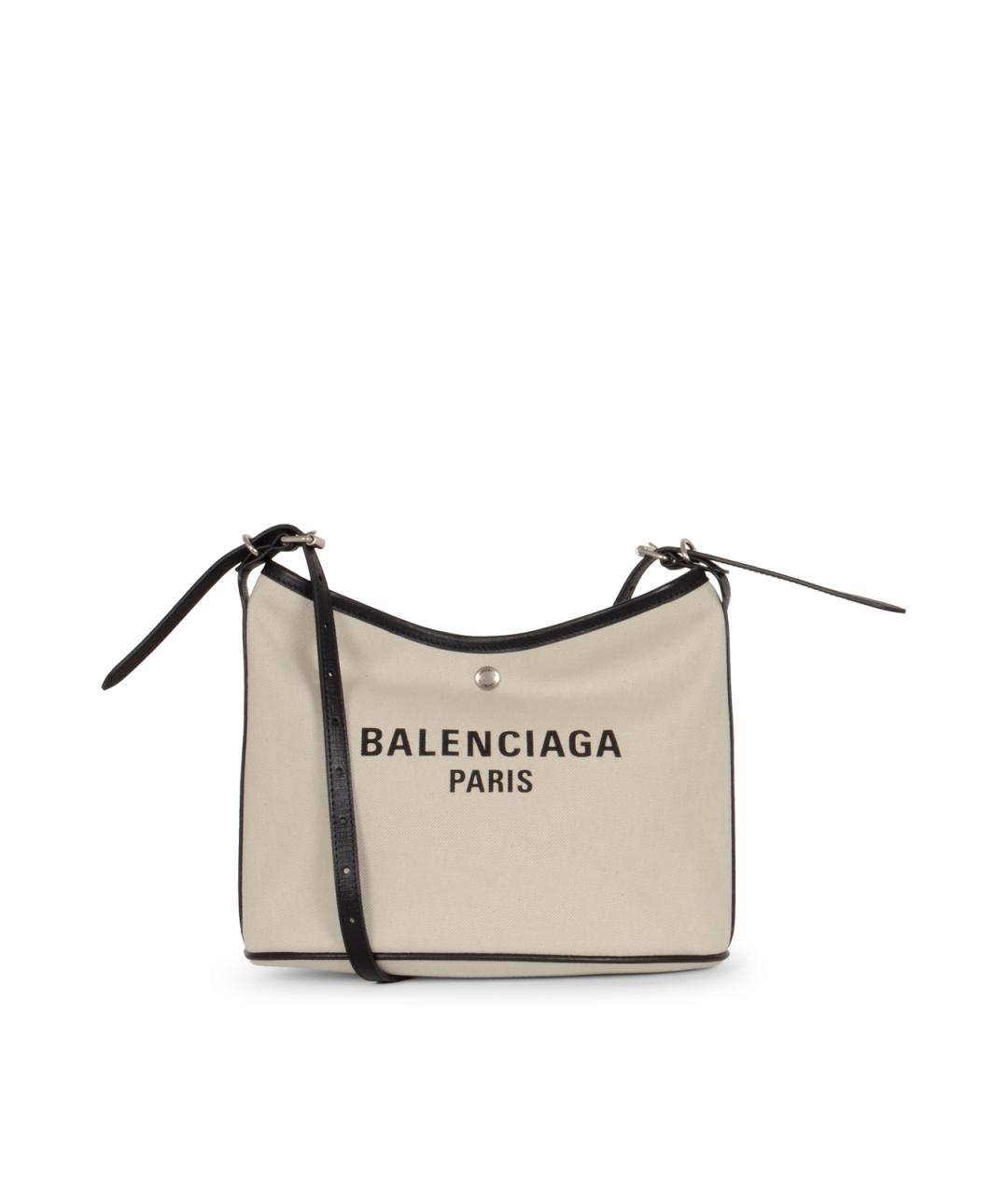 BALENCIAGA Бежевая тканевая сумка через плечо, фото 1