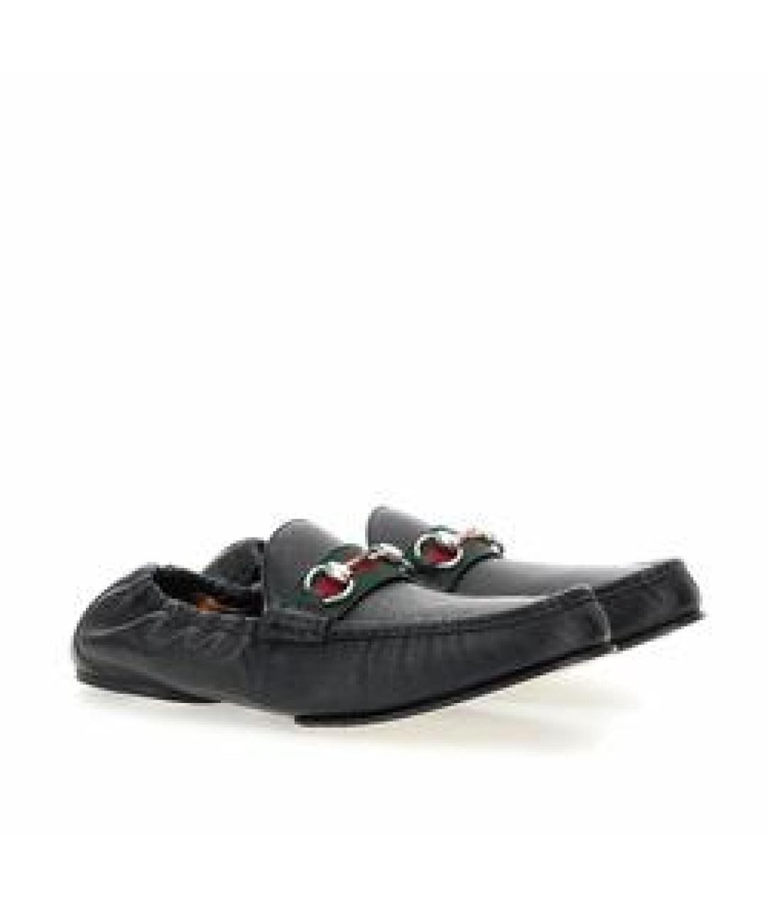 GUCCI Черные кожаные лоферы, фото 4