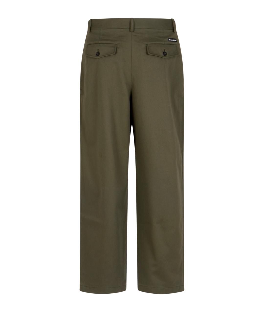 MAISON KITSUNE Хаки хлопковые повседневные брюки, фото 2