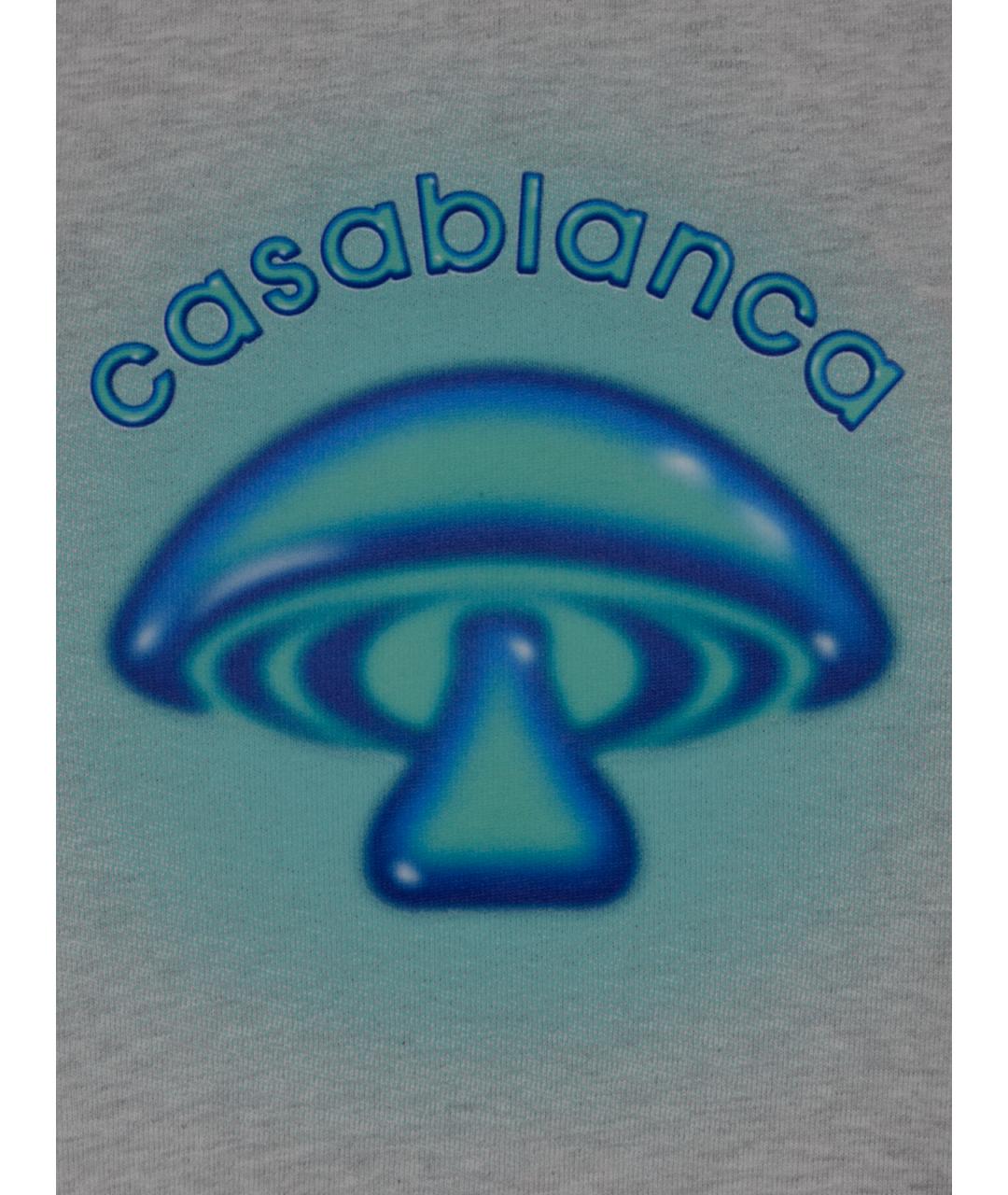 CASABLANCA Серая хлопковая футболка, фото 3