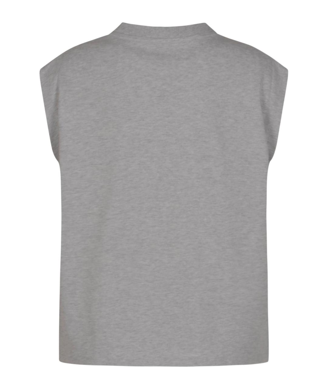 CASABLANCA Серая хлопковая футболка, фото 2