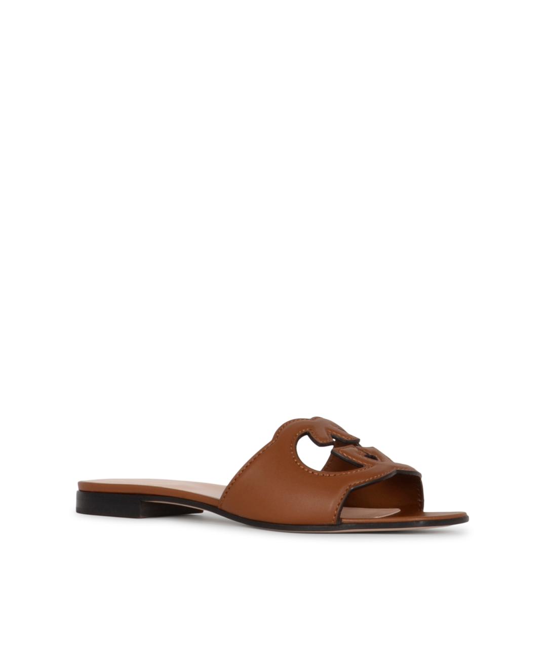 GUCCI Коричневые бархатные шлепанцы, фото 2