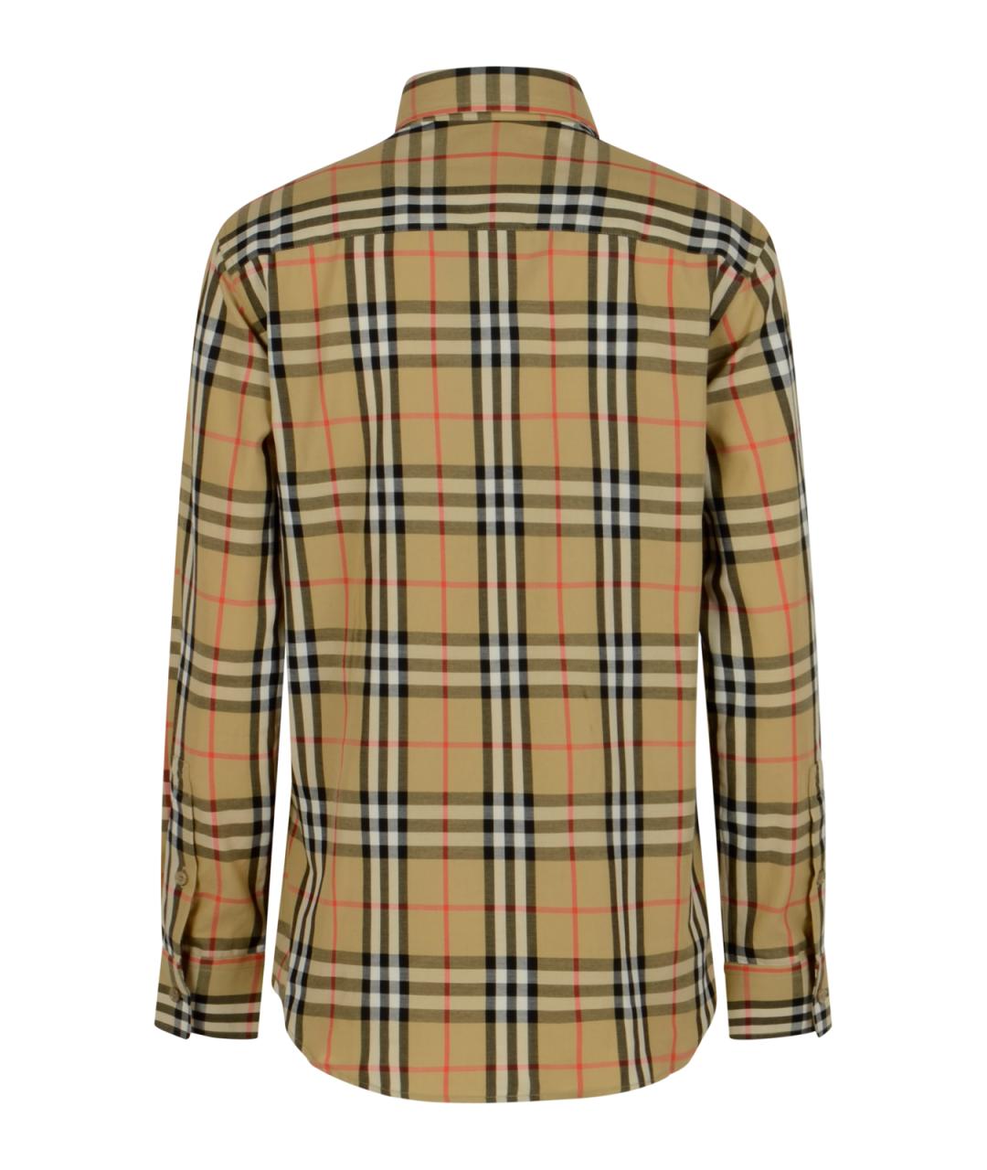 BURBERRY Бежевая хлопковая рубашка, фото 2