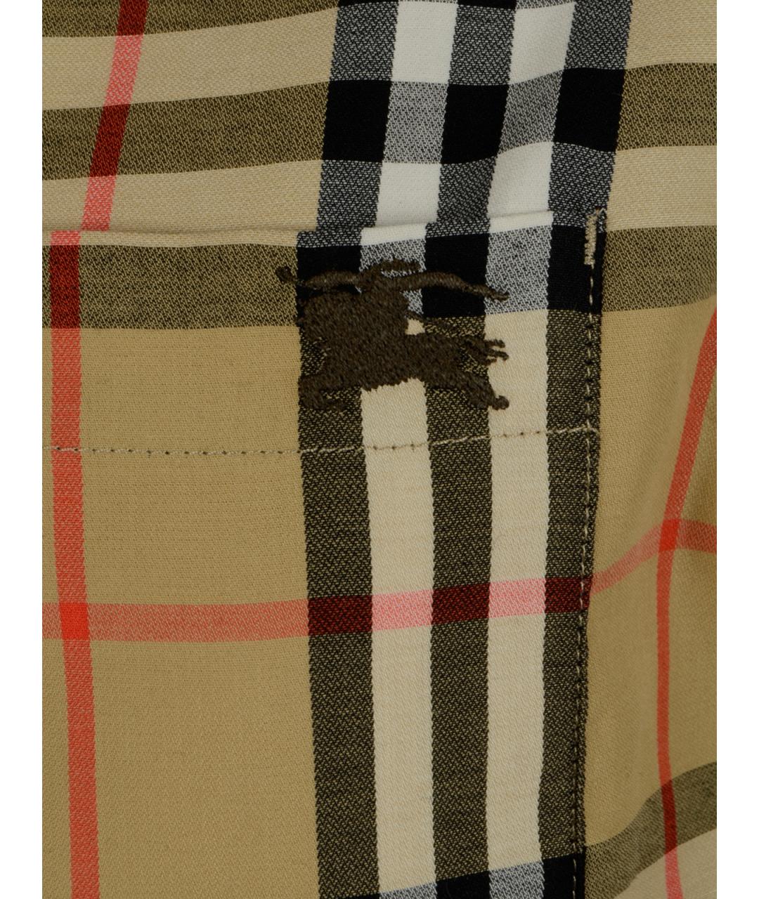 BURBERRY Бежевая хлопковая рубашка, фото 3