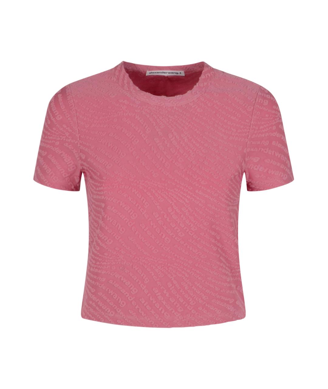 ALEXANDER WANG Розовая полиамидовая футболка, фото 1