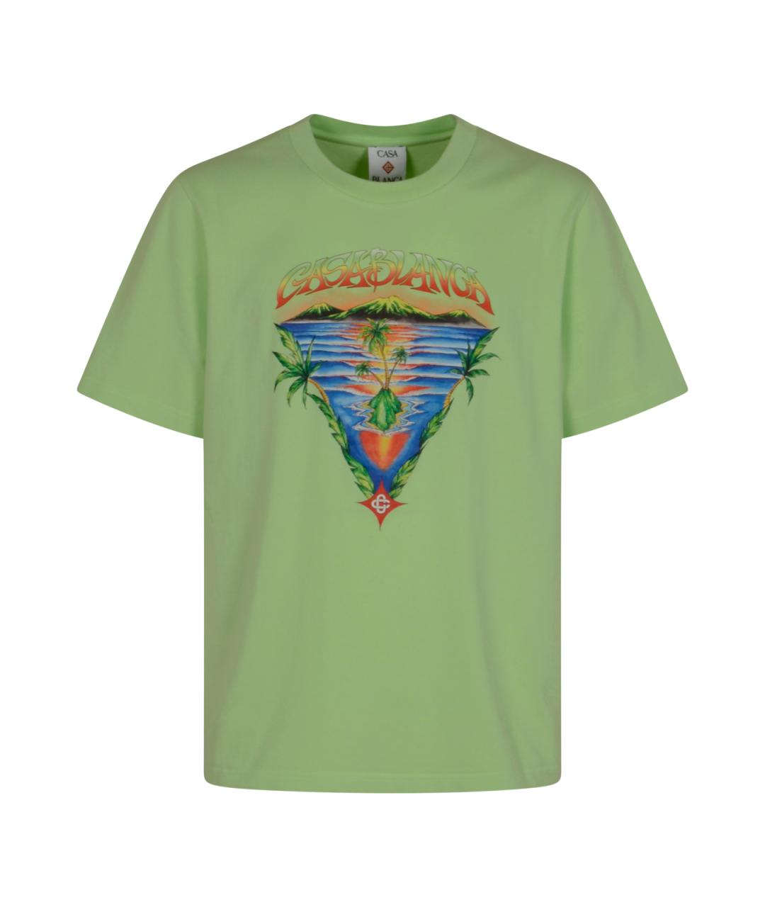 CASABLANCA Зеленая хлопковая футболка, фото 1