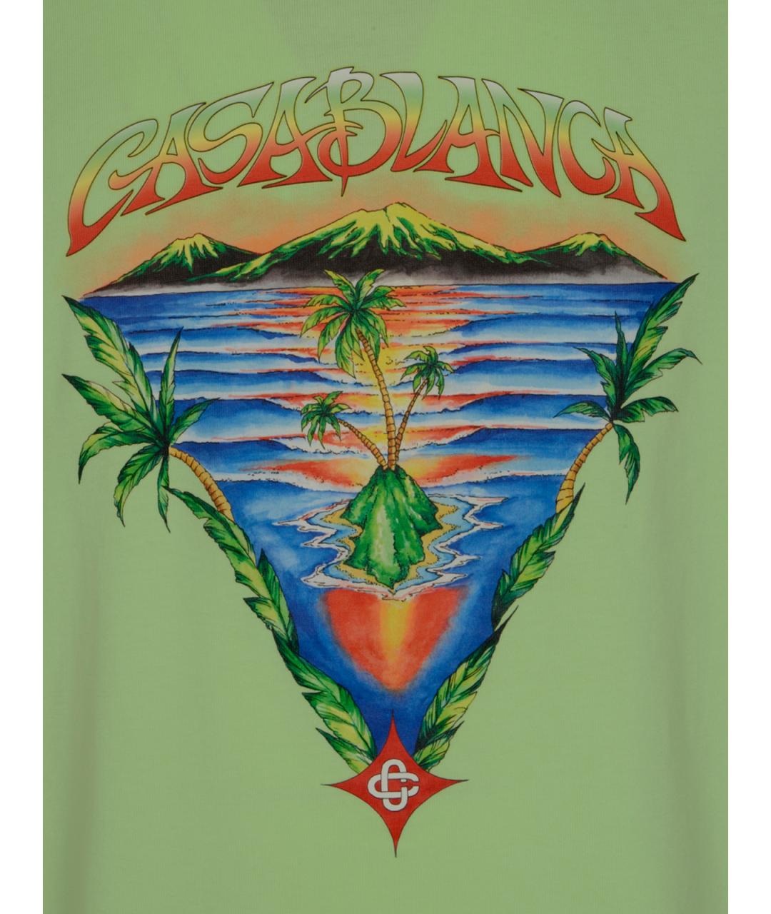 CASABLANCA Зеленая хлопковая футболка, фото 3