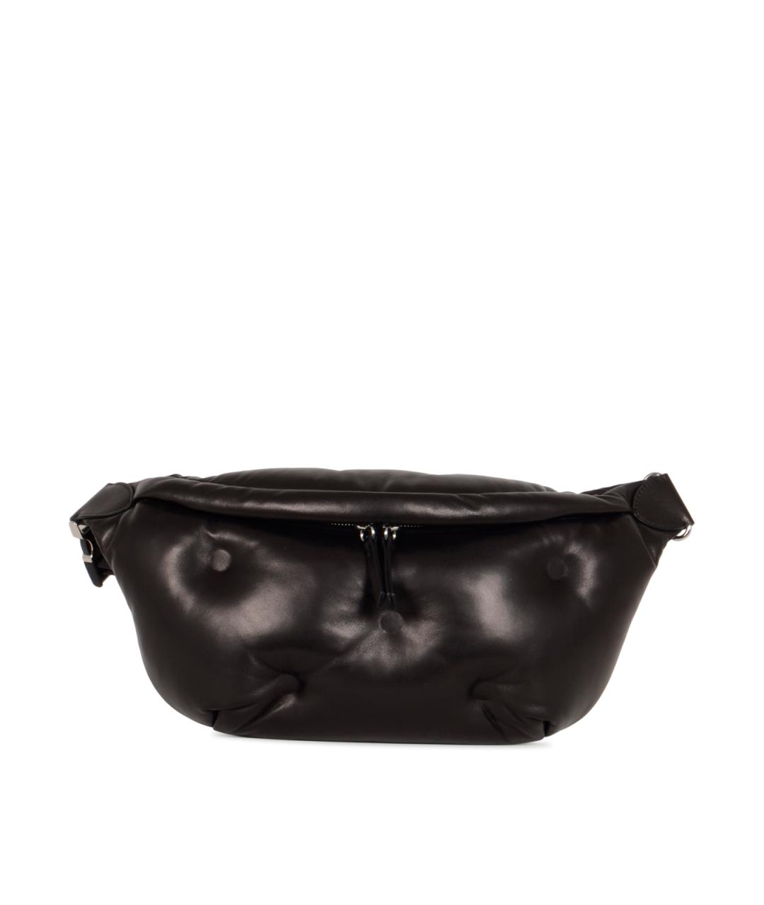 MAISON MARGIELA Черная кожаная поясная сумка, фото 1