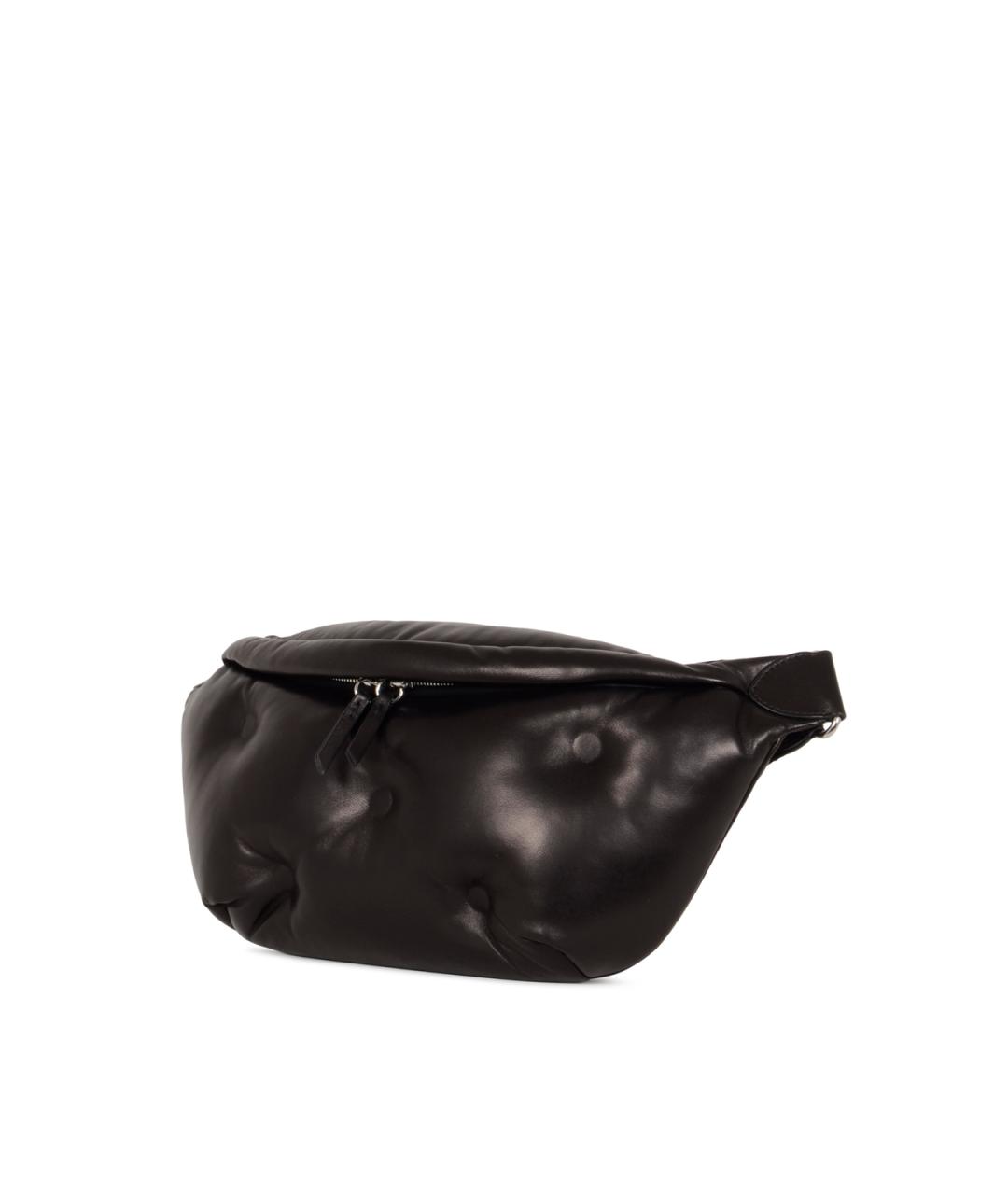 MAISON MARGIELA Черная кожаная поясная сумка, фото 2