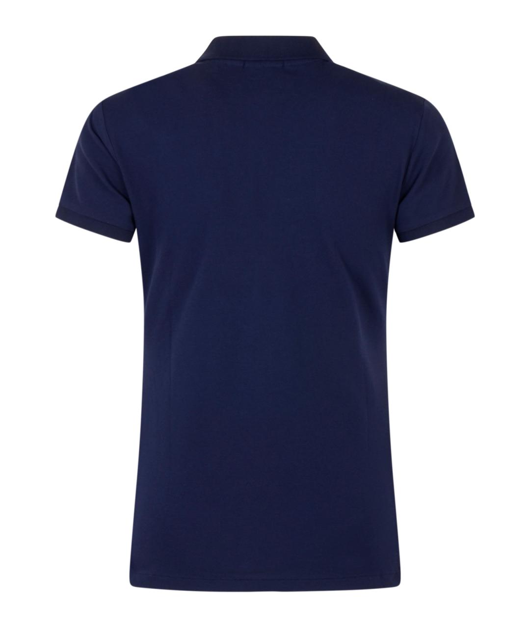 POLO RALPH LAUREN Темно-синяя хлопковая футболка, фото 3