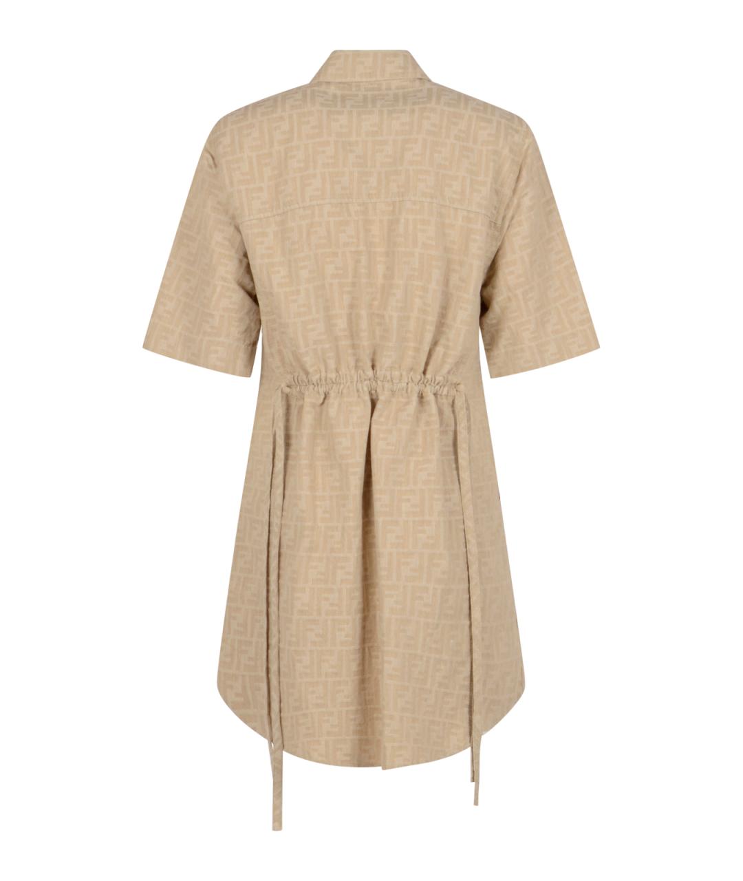 FENDI Бежевое повседневное платье, фото 2