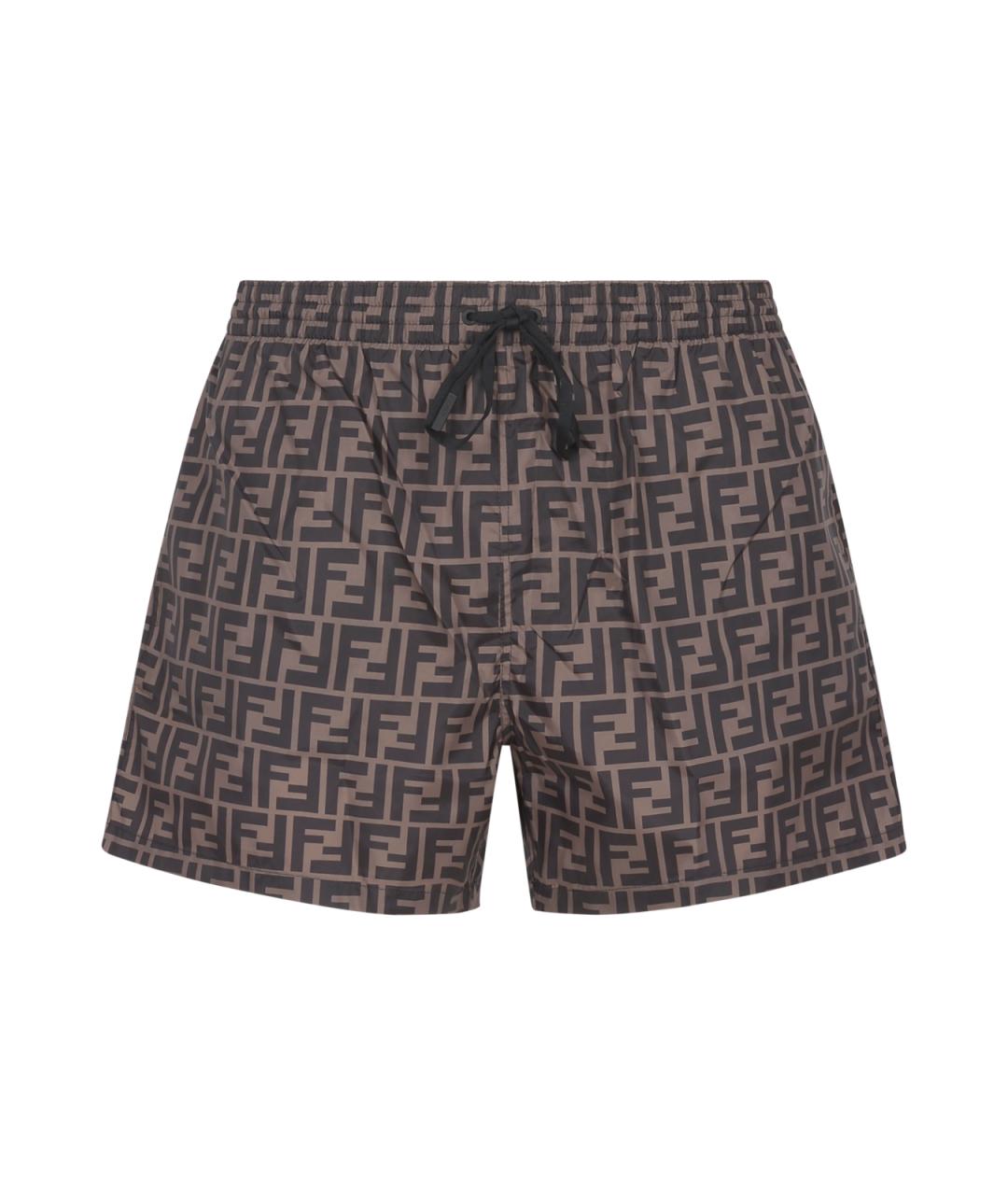 FENDI Коричневые полиамидовые шорты, фото 2