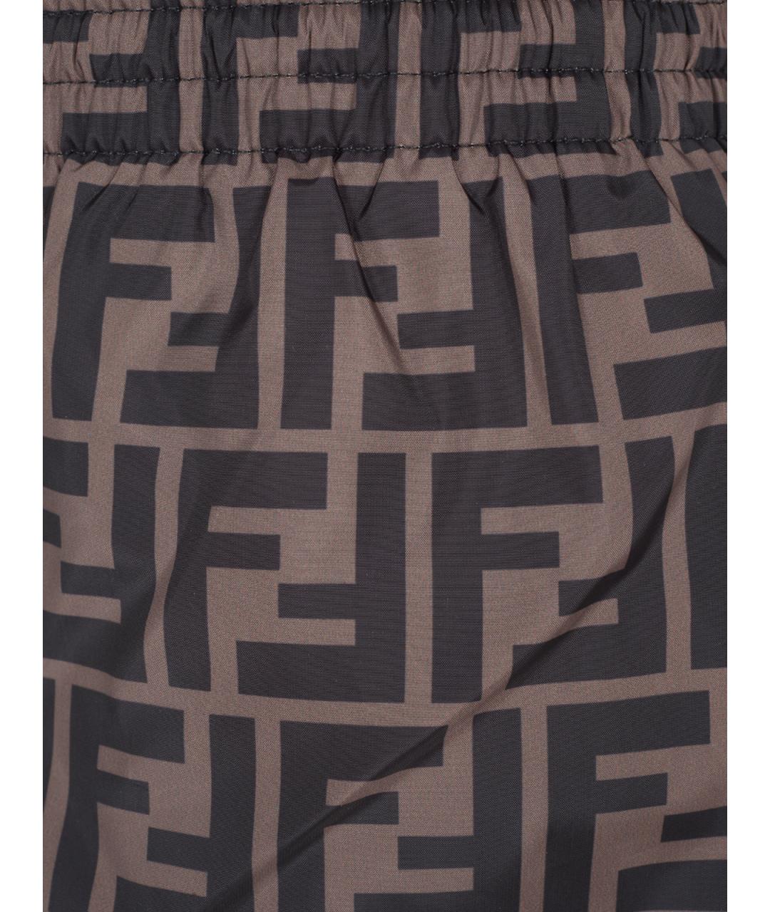 FENDI Коричневые полиамидовые шорты, фото 4