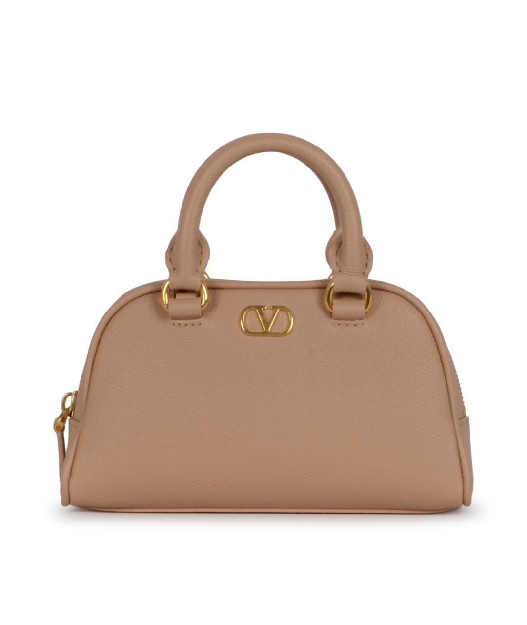 VALENTINO Бежевая кожаная сумка тоут, фото 1