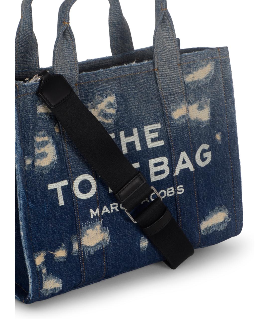 MARC JACOBS Темно-синяя хлопковая сумка тоут, фото 4