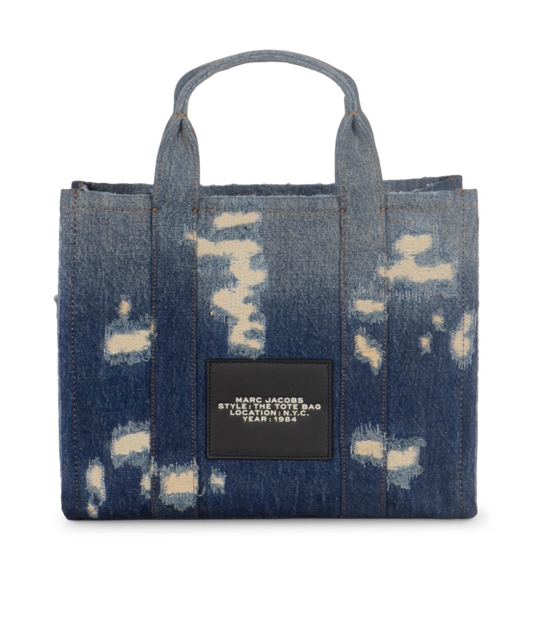 MARC JACOBS Темно-синяя хлопковая сумка тоут, фото 3