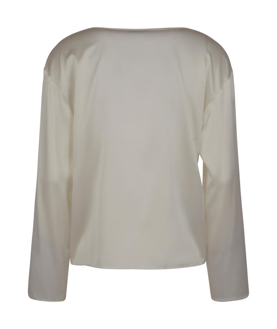 EMPORIO ARMANI Белая шелковая блузы, фото 2