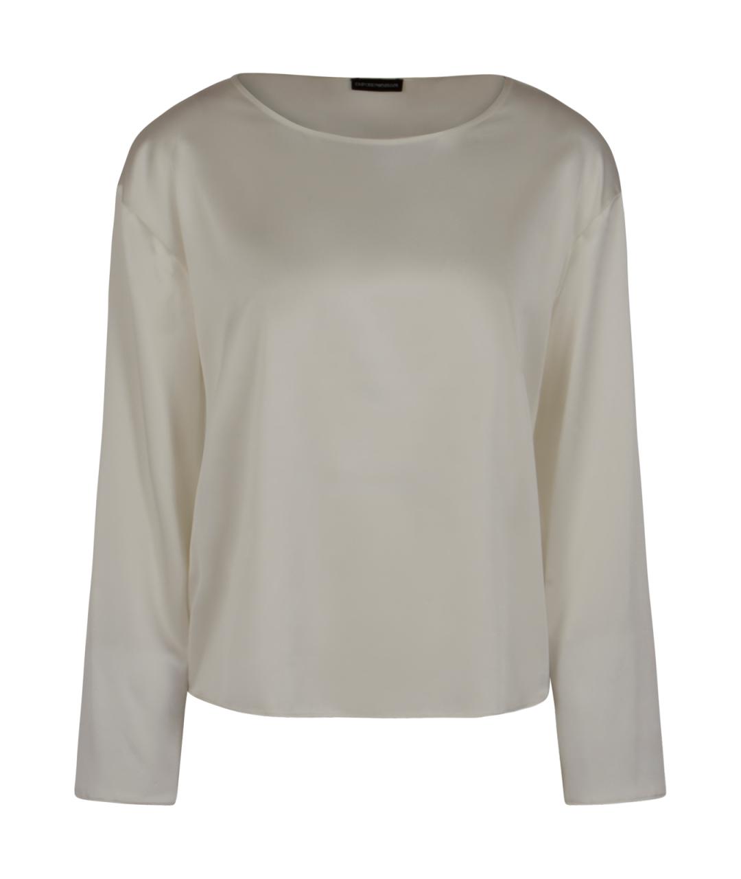 EMPORIO ARMANI Белая шелковая блузы, фото 1