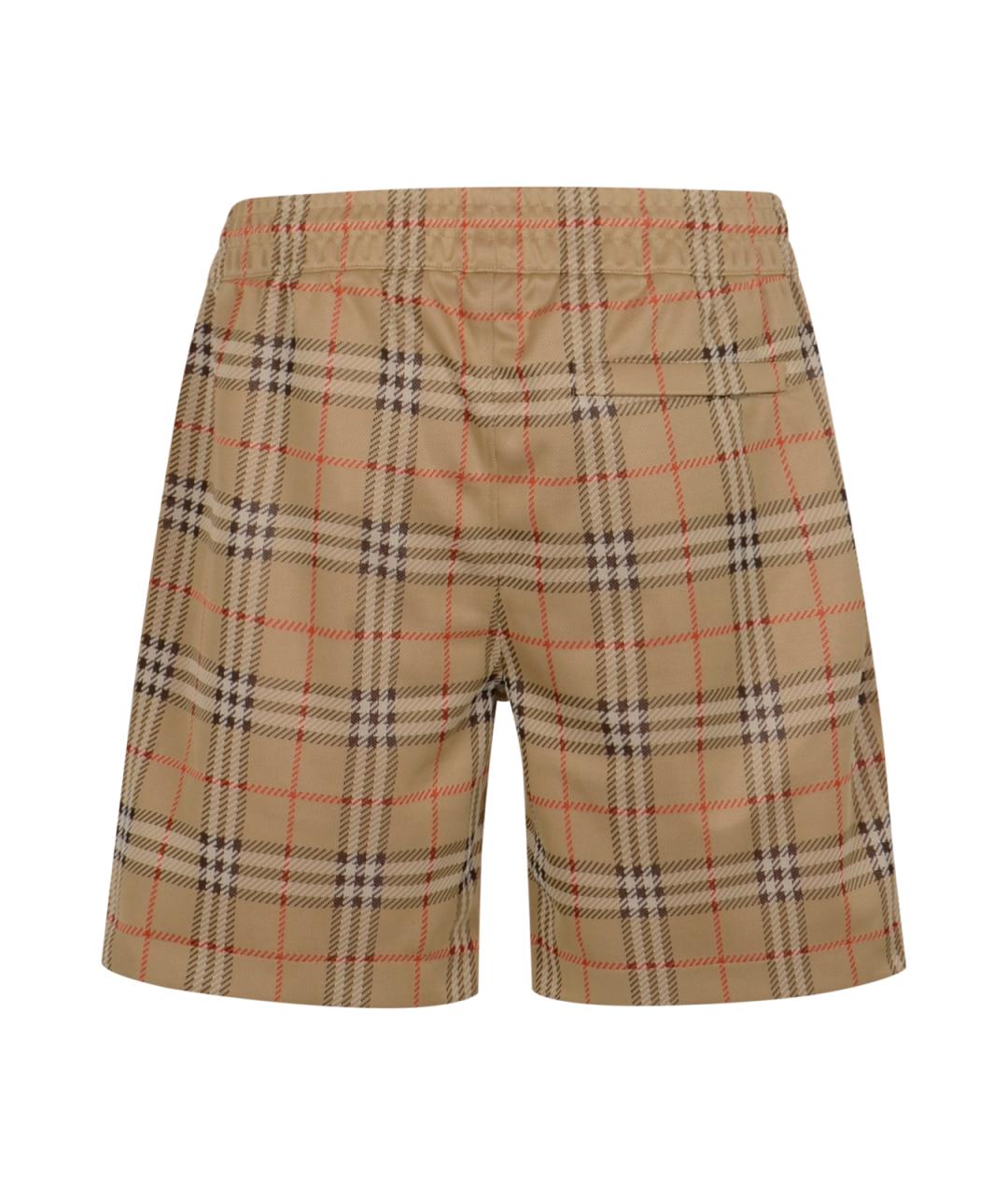 BURBERRY Бежевые полиэстеровые шорты, фото 2