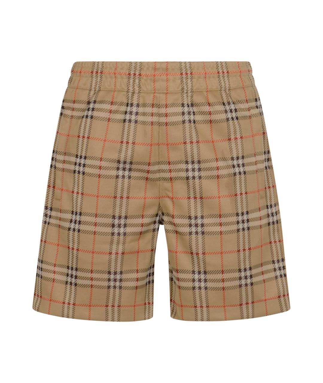 BURBERRY Бежевые полиэстеровые шорты, фото 1