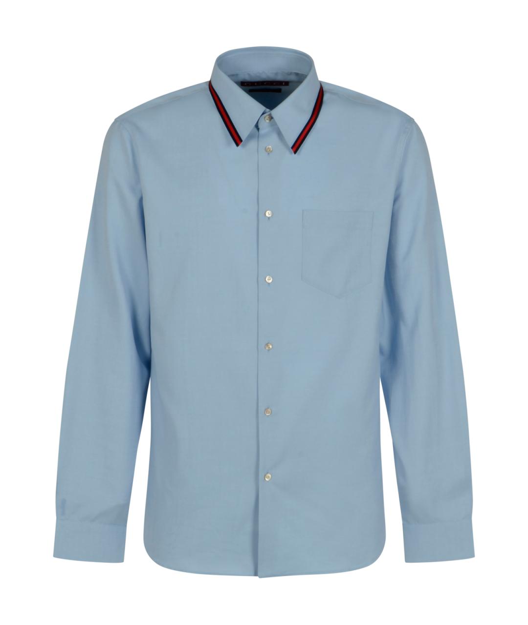 GUCCI Голубая хлопковая кэжуал рубашка, фото 1