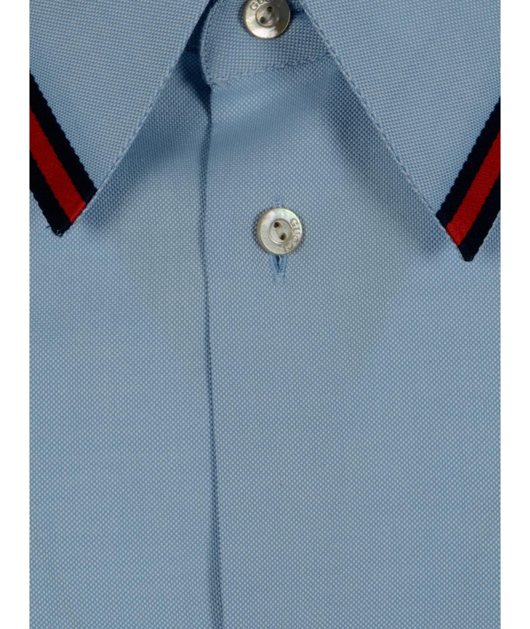 GUCCI Голубая хлопковая кэжуал рубашка, фото 3