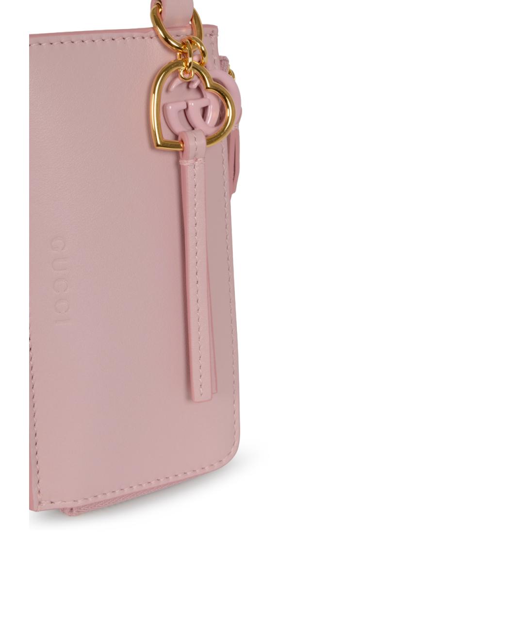 GUCCI Розовый кожаный кошелек, фото 4