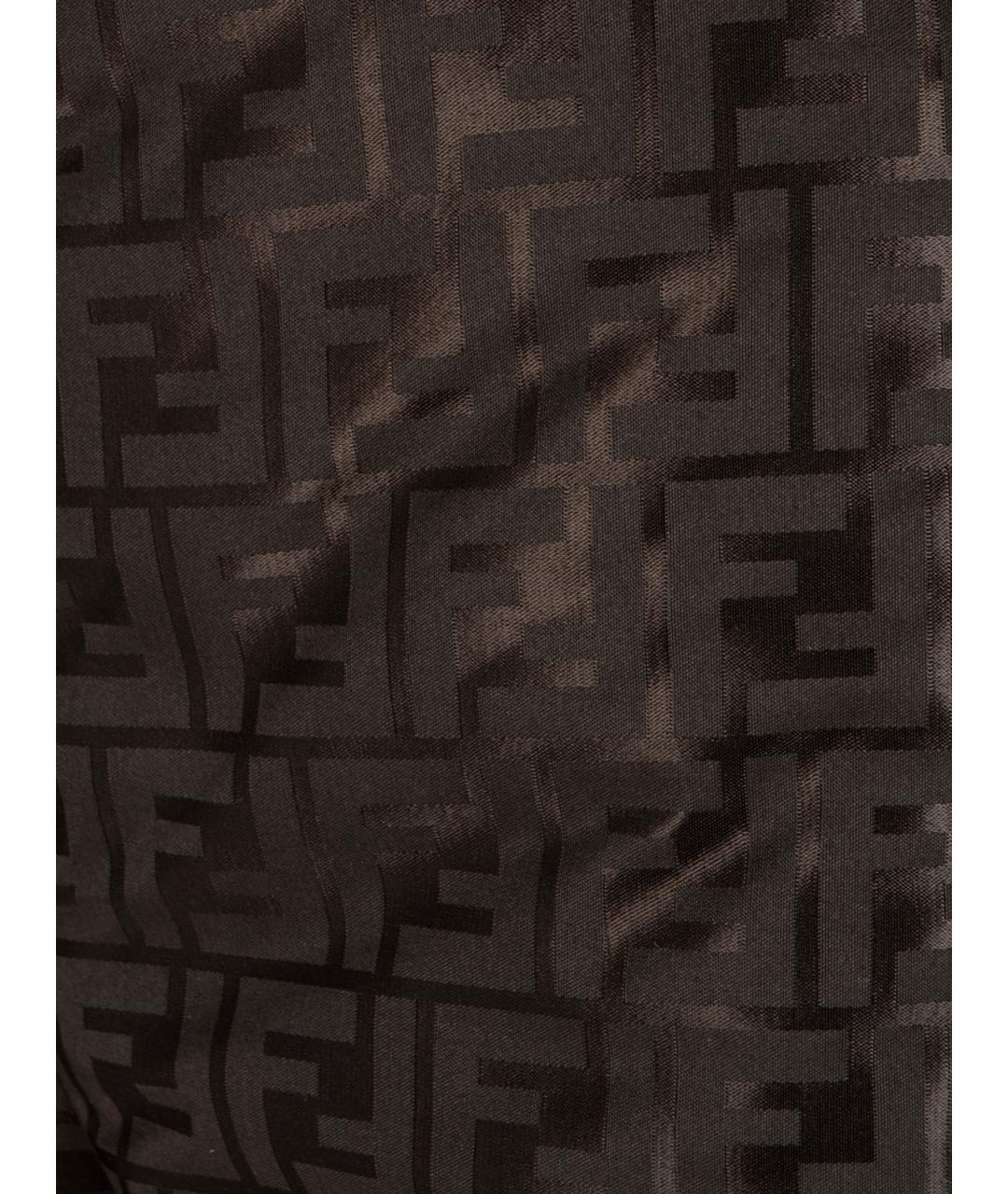 FENDI Коричневые хлопковые брюки широкие, фото 3