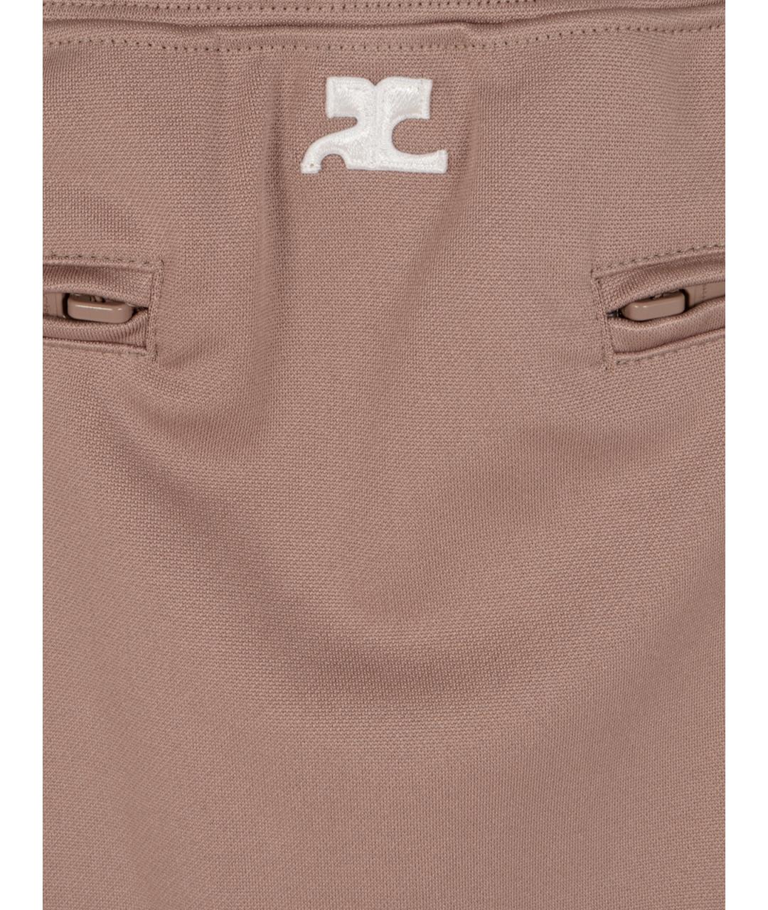 COURREGES Коричневая полиэстеровая юбка миди, фото 3