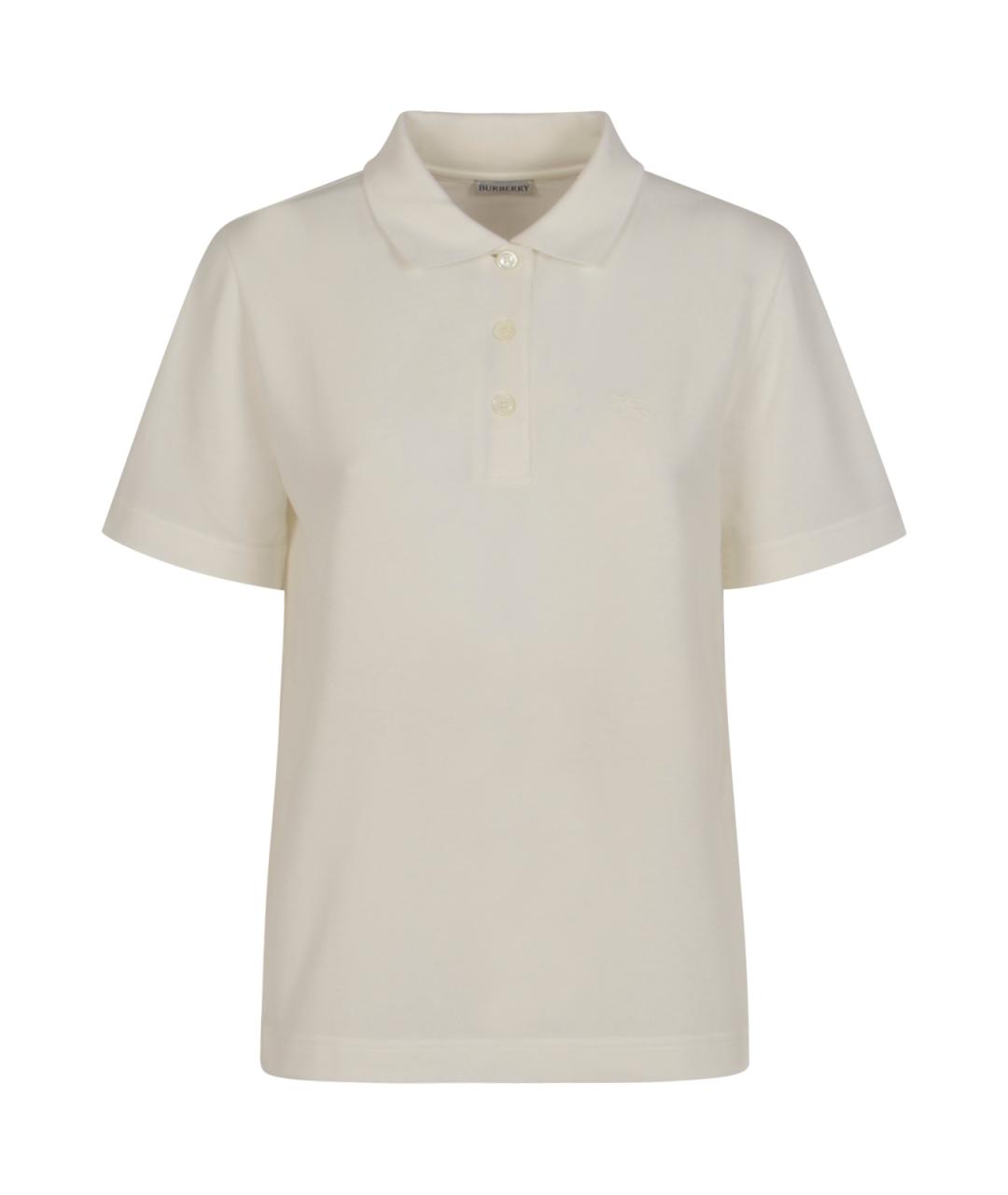 BURBERRY Белая хлопковая футболка, фото 1