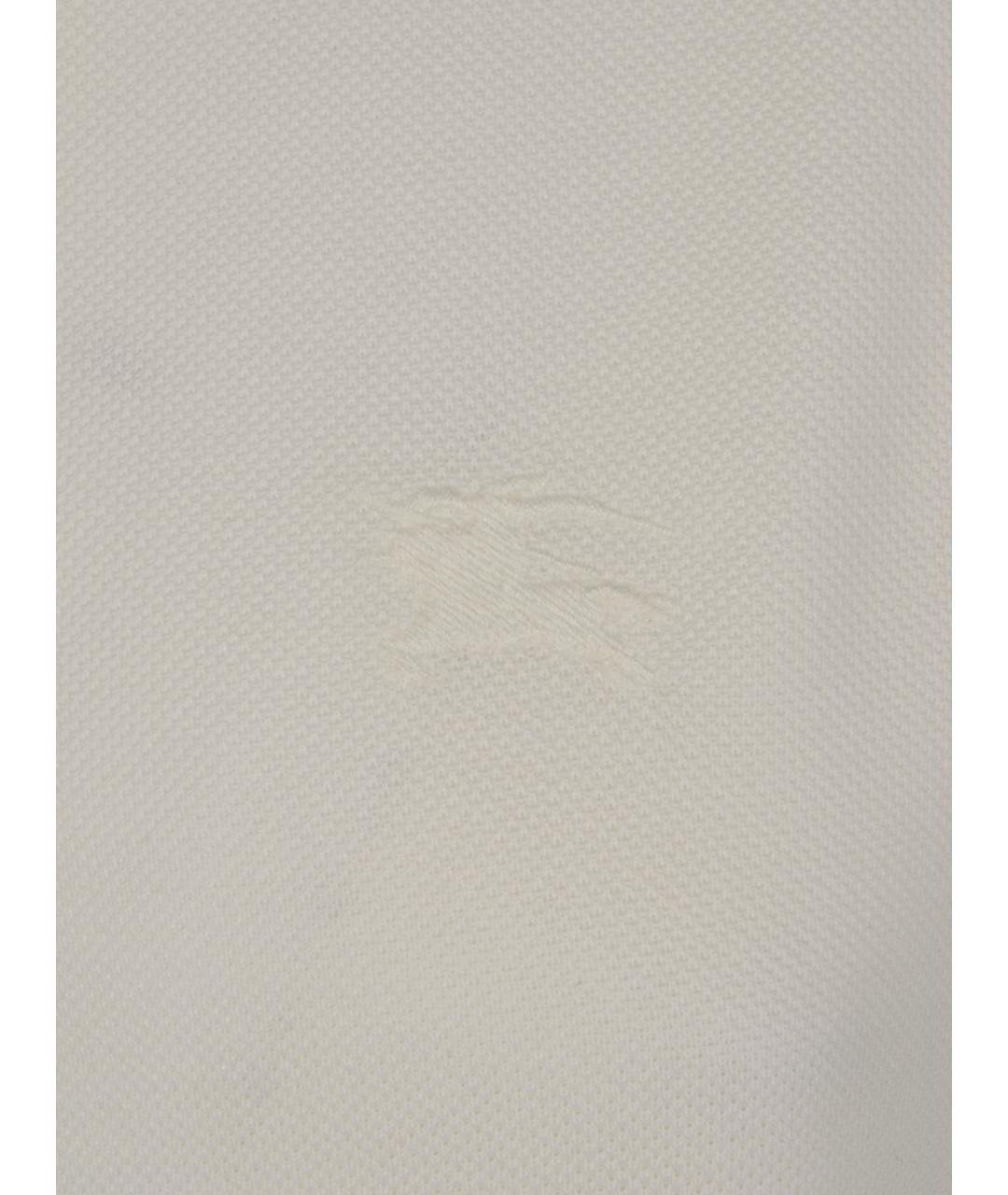 BURBERRY Белая хлопковая футболка, фото 3