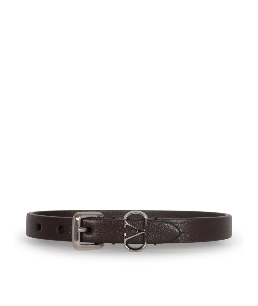 VALENTINO Коричневый кожаный браслет, фото 1