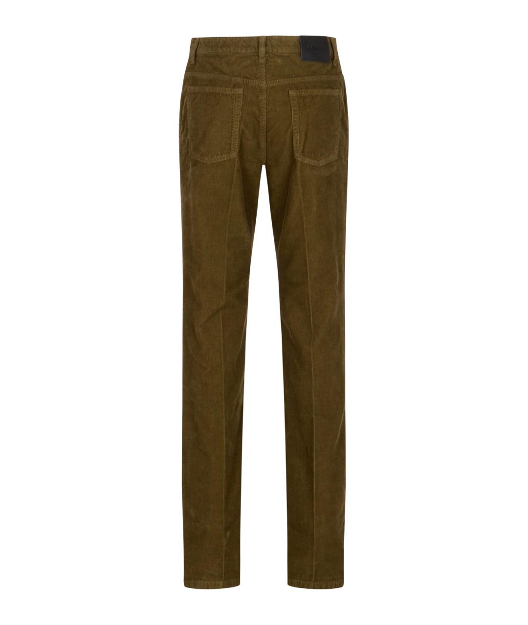 SAINT LAURENT Хаки хлопковые прямые джинсы, фото 2