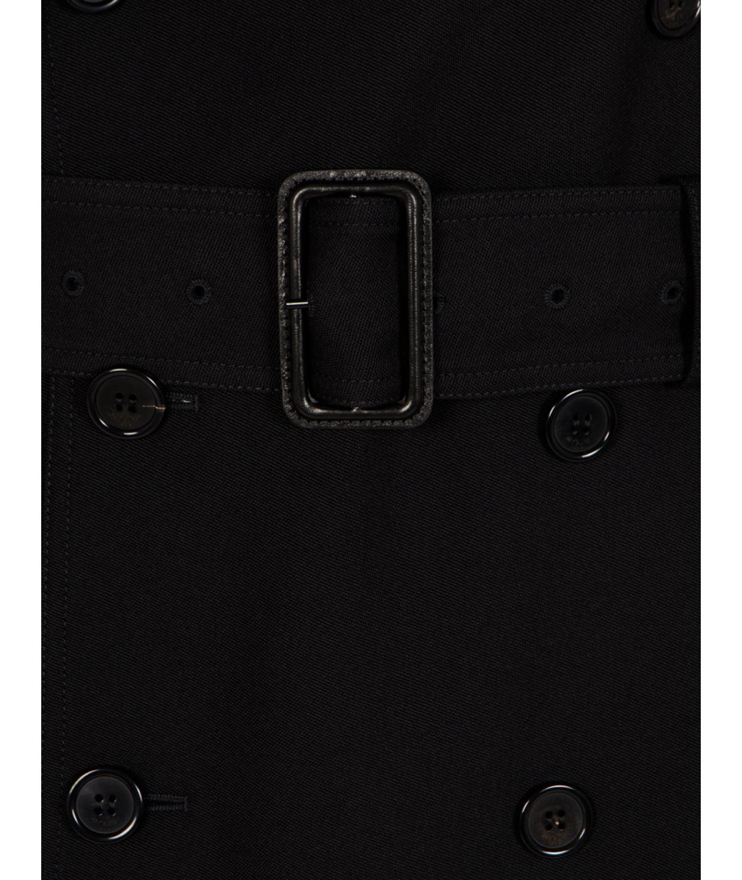 SAINT LAURENT Черный шерстяной тренч / плащ, фото 3