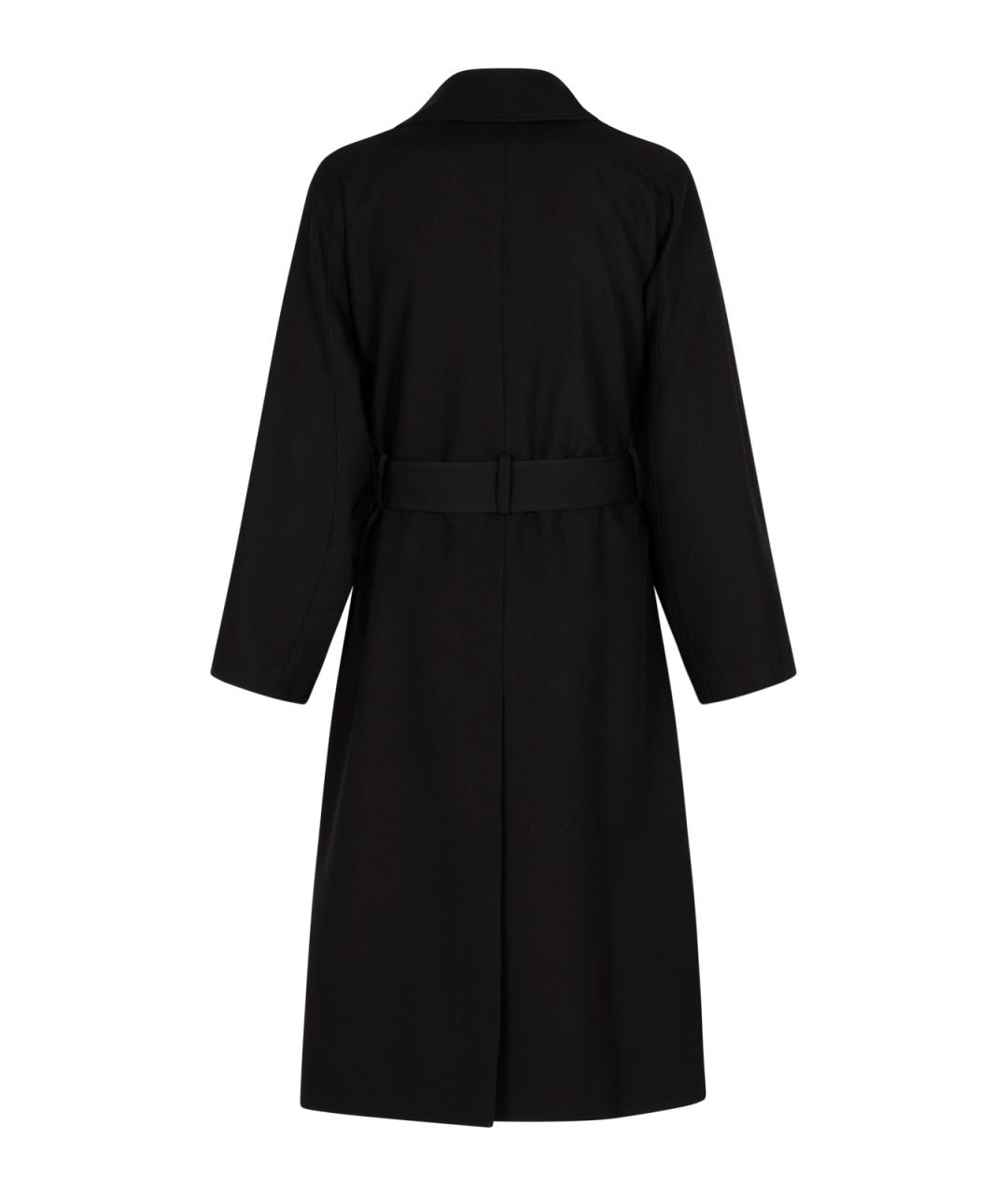 SAINT LAURENT Черный шерстяной тренч / плащ, фото 2