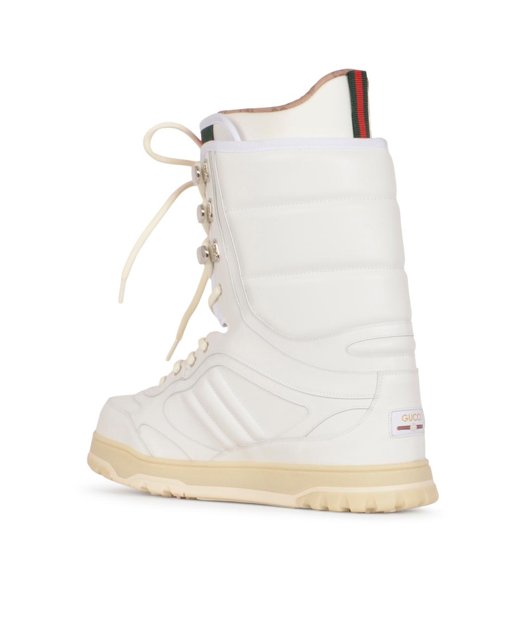GUCCI Белые синтетические высокие ботинки, фото 3