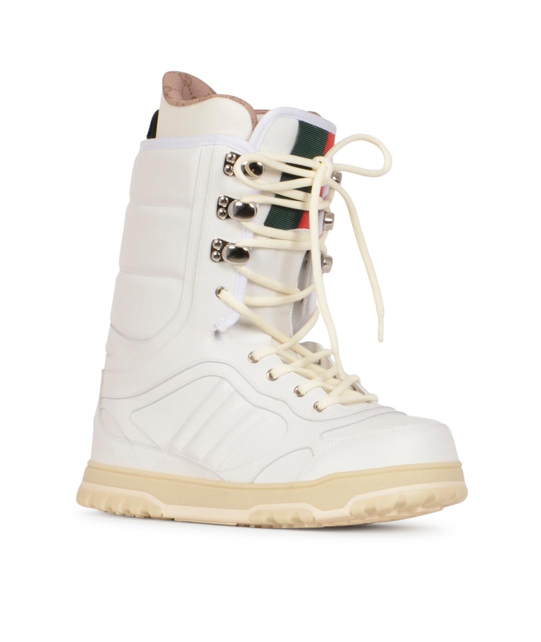 GUCCI Белые синтетические высокие ботинки, фото 2