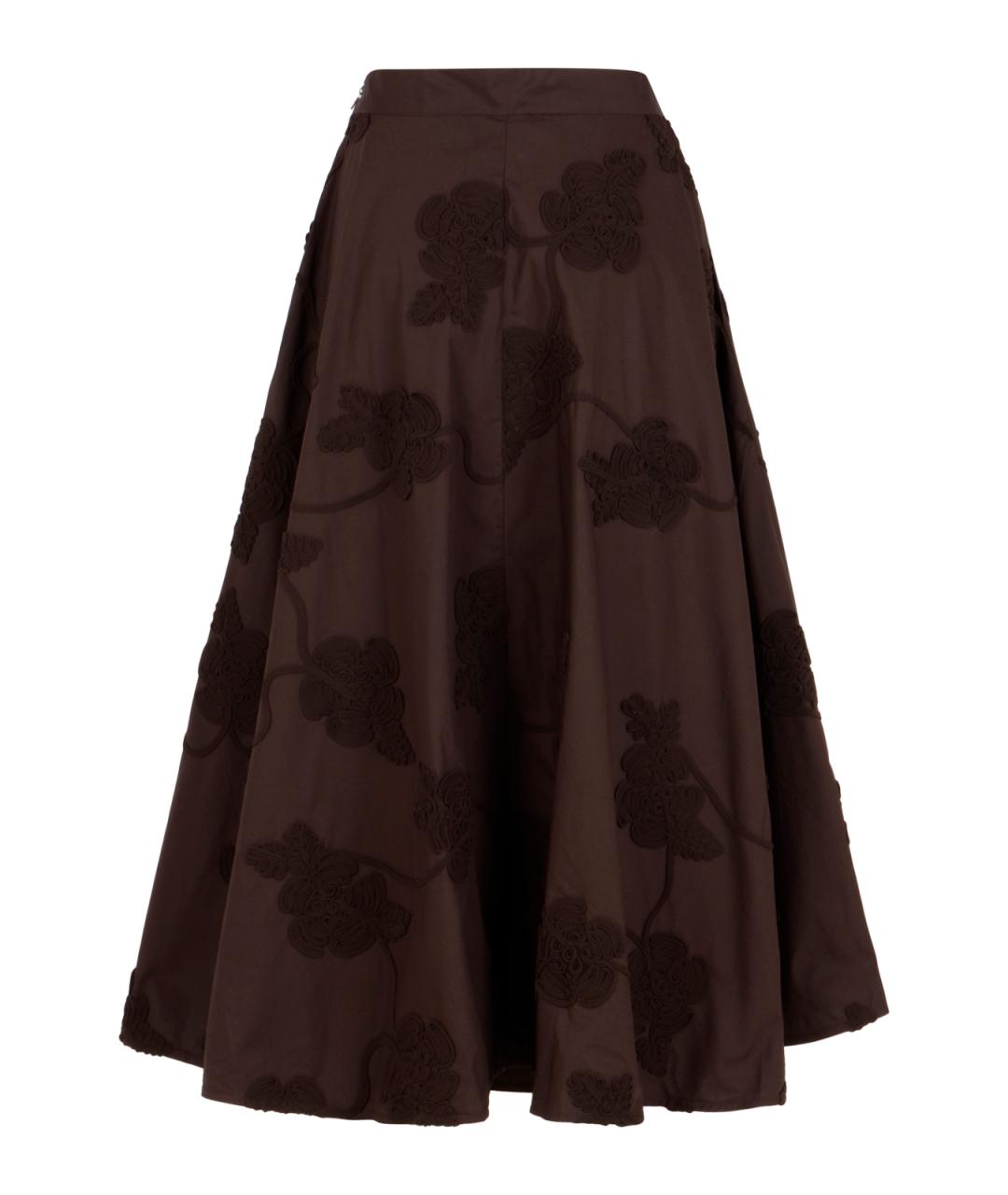 ROTATE Коричневая хлопковая юбка миди, фото 2