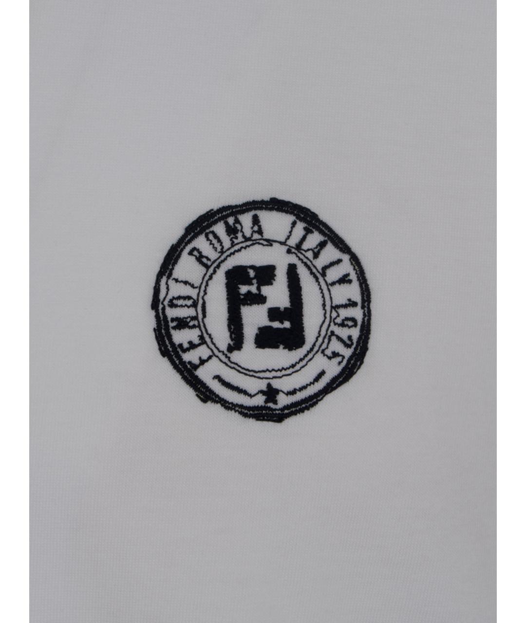 FENDI Белая хлопковая футболка, фото 3