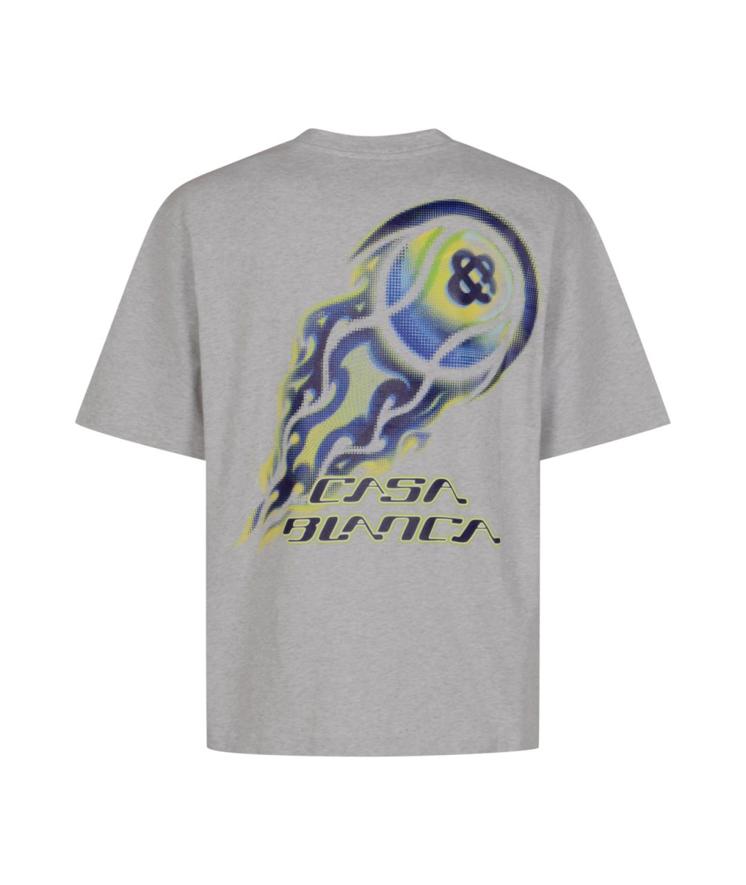CASABLANCA Серая хлопковая футболка, фото 2