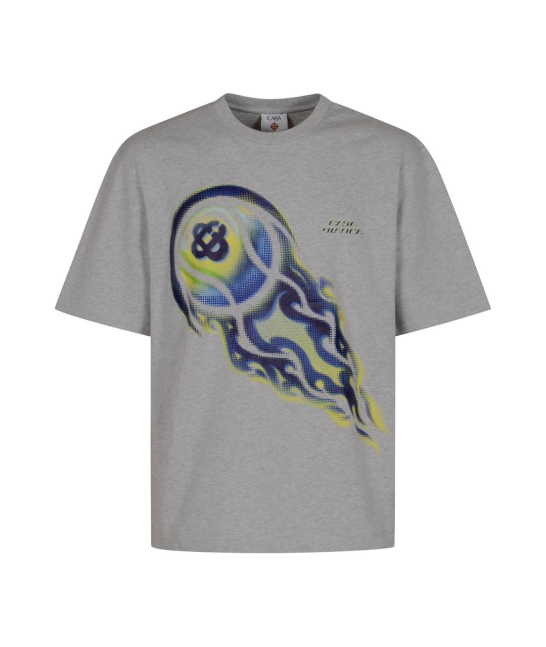 CASABLANCA Серая хлопковая футболка, фото 1