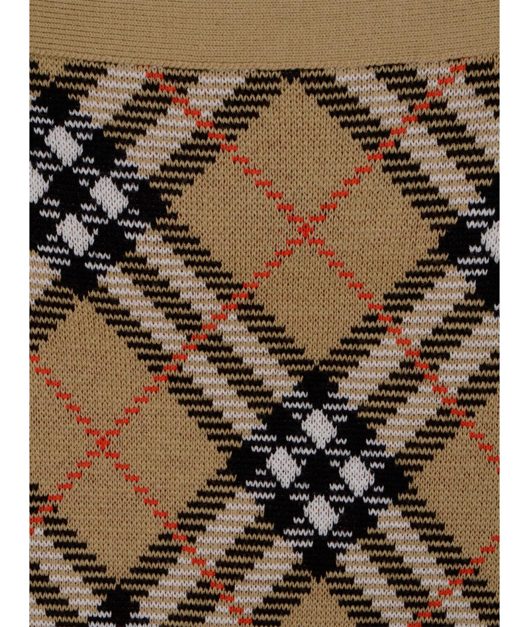 BURBERRY Бежевая шерстяная юбка миди, фото 3