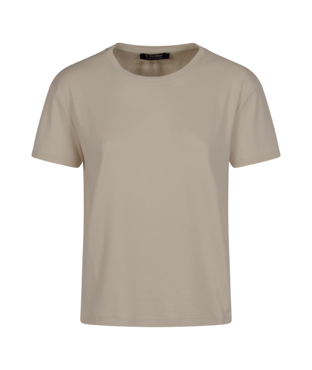 'S MAX MARA Бежевая хлопковая футболка, фото 1