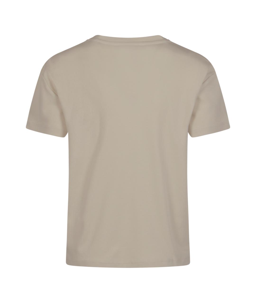 'S MAX MARA Бежевая хлопковая футболка, фото 2