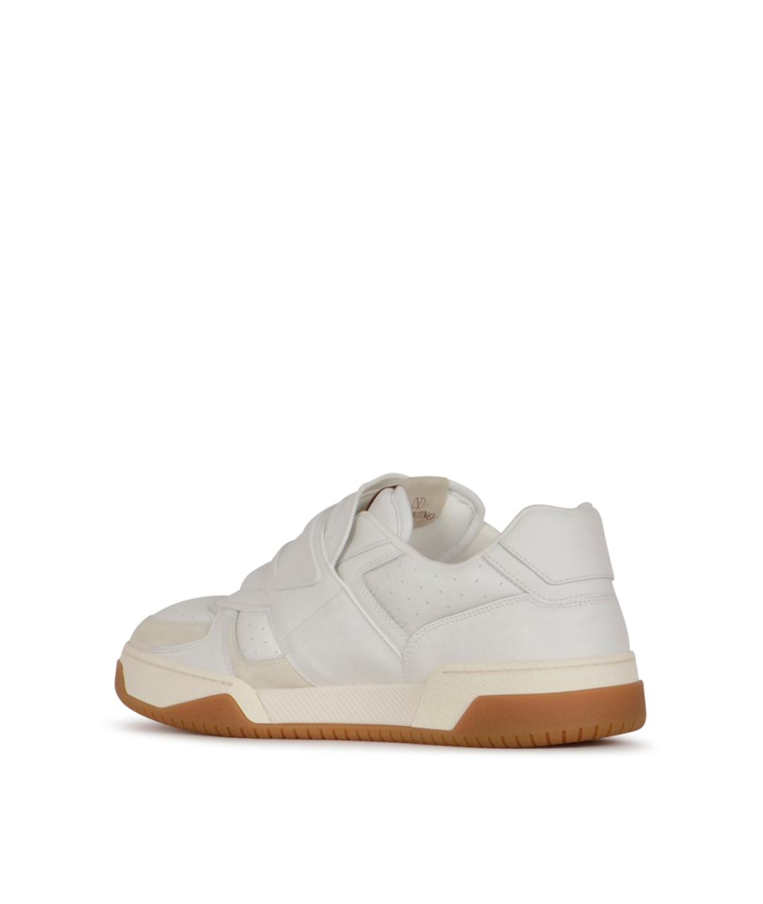 VALENTINO Белые кожаные низкие кроссовки / кеды, фото 3