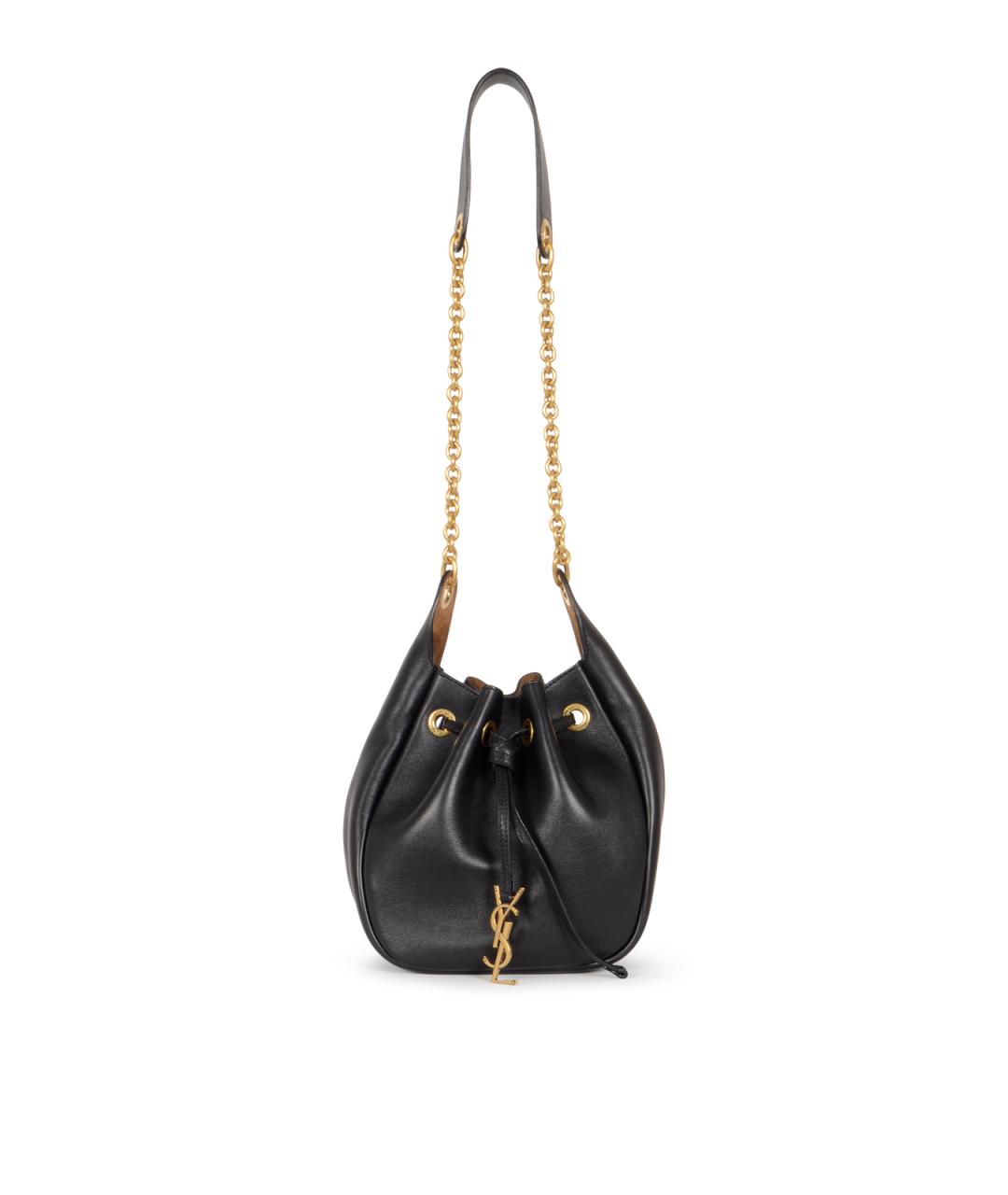 SAINT LAURENT Черная кожаная сумка через плечо, фото 1